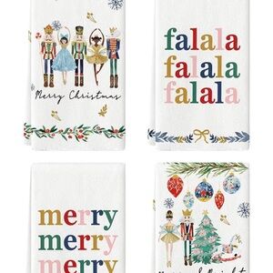 Christmas Themed Kitchen Towels Set 18x26 Set of 4